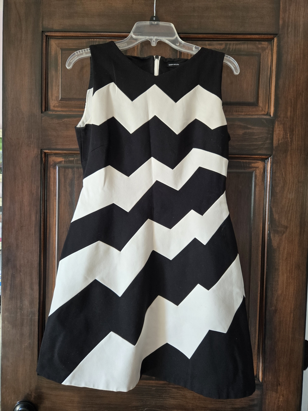 Karen Millen Black and White Chevron Mini Dress